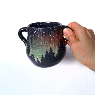 tazza aurora boreale Dark Forest